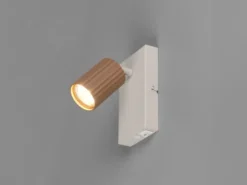 LED Innen Wandstrahler Hellgrau mit Schalter, Spot Coffee schwenkbar, Höhe 15cm