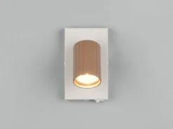 LED Innen Wandstrahler Hellgrau mit Schalter, Spot Coffee schwenkbar, Höhe 15cm