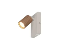 LED Innen Wandstrahler Hellgrau mit Schalter, Spot Coffee schwenkbar, Höhe 15cm