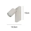 LED Innen Wandstrahler Hellgrau mit Schalter, Spot schwenkbar, Höhe 15cm