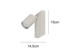LED Innen Wandstrahler Hellgrau mit Schalter, Spot schwenkbar, Höhe 15cm