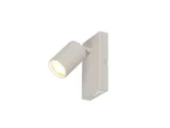 LED Innen Wandstrahler Hellgrau mit Schalter, Spot schwenkbar, Höhe 15cm