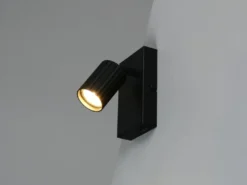 LED Innen Wandstrahler Schwarz mit Schalter, Spot schwenkbar, Höhe 15cm