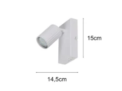 LED Innen Wandstrahler Weiß mit Schalter, Spot schwenkbar, Höhe 15cm