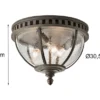 LED Jugendstil Deckenleuchte für Innen & Außen, Bronze Ø30,5cm
