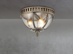 LED Jugendstil Deckenleuchte für Innen & Außen, Bronze Ø30,5cm