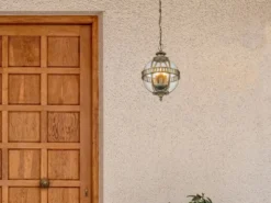 LED Jugendstil Pendelleuchte für Innen & Außen, Bronze Ø30,5cm