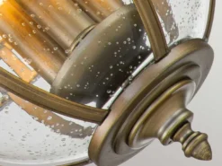 LED Jugendstil Pendelleuchte für Innen & Außen, Bronze Ø30,5cm