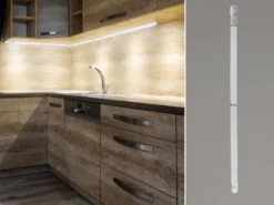LED Küchen Unterbauleuchten FLEXLIGHT flach für Eckmontage, Gesamtlänge 67cm