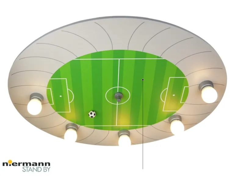 LED Kinder Deckenleuchte Fußball-Stadion mit Zugschalter für LED-Schlummerlicht
