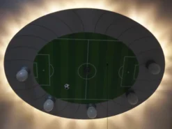 LED Kinder Deckenleuchte Fußball-Stadion mit Zugschalter für LED-Schlummerlicht