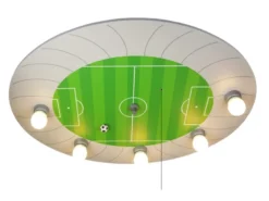 LED Kinder Deckenleuchte Fußball-Stadion mit Zugschalter für LED-Schlummerlicht