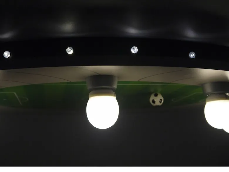 LED Kinder Deckenleuchte Fußball-Stadion mit Zugschalter für LED-Schlummerlicht