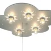 LED Kinder Deckenleuchte Wolke, Titan Sterne Zugschalter für LED-Schlummerlicht