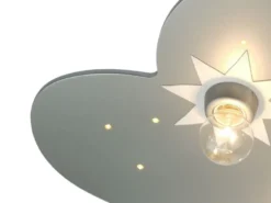 LED Kinder Deckenleuchte Wolke, Titan Sterne Zugschalter für LED-Schlummerlicht