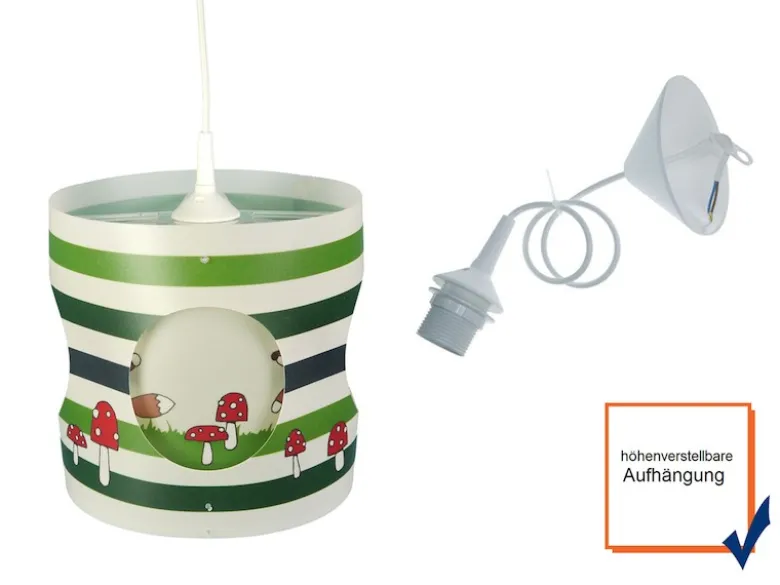 LED Kinderzimmer Dreh-Pendelleuchte Lampenschirm drehend Motiv Fox
