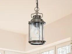 LED Kleine Industrial Pendelleuchte für Innen & Außen, Bronze Ø15cm