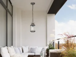 LED Kleine Industrial Pendelleuchte für Innen & Außen, Bronze Ø15cm