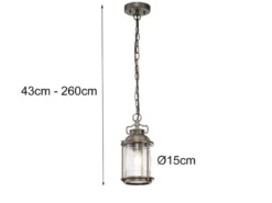LED Kleine Industrial Pendelleuchte für Innen & Außen, Bronze Ø15cm