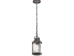 LED Kleine Industrial Pendelleuchte für Innen & Außen, Anthrazit Ø15cm