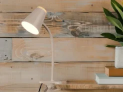 LED Klemmlampe PONGO Beige flexibel biegsam, Höhe 33cm