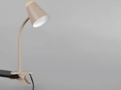 LED Klemmlampe PONGO Beige flexibel biegsam, Höhe 33cm