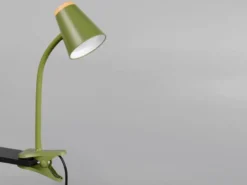 LED Klemmlampe PONGO Grün flexibel biegsam, Höhe 33cm