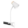 LED Klemmlampe PONGO Weiß flexibel biegsam, Höhe 33cm