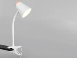 LED Klemmlampe PONGO Weiß flexibel biegsam, Höhe 33cm