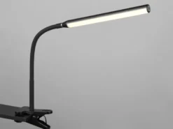 LED Klemmleuchte NEVADA Schwarz dimmbar & 3 Lichtfarben, Höhe 38-69cm