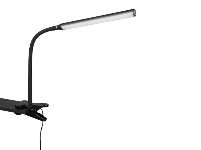 LED Klemmleuchte NEVADA Schwarz dimmbar & 3 Lichtfarben, Höhe 38-69cm