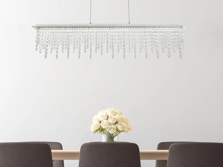 LED Kristall Pendelleuchte SCALA dimmbar mit Fernbedienung, Breite 90cm