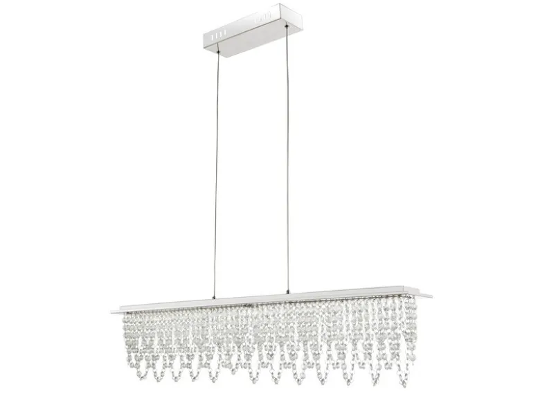 LED Kristall Pendelleuchte SCALA dimmbar mit Fernbedienung, Breite 90cm