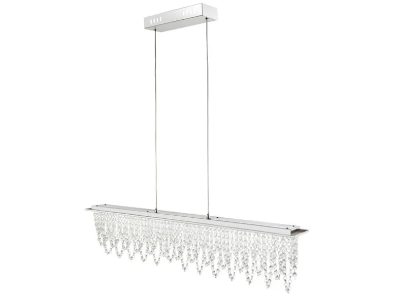 LED Kristall Pendelleuchte SCALA dimmbar mit Fernbedienung, Breite 90cm