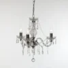 LED Kronleuchter 3-flammig Silber Chrom mit Acryl Kristall Ø 46cm