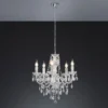 LED Kronleuchter 5-flammig Silber Chrom mit Acryl Kristall Ø 52cm