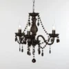 LED Kronleuchter 3-flammig Silber Chrom mit Acryl Kristall Schwarz Ø 46cm