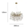 LED Kronleuchter Gold 10-flammig mit Glas Kristall 2-farbig Ø 80cm