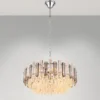 LED Kronleuchter mit Acryl Kristallen und Rauchglas Stäben, Ø 59cm
