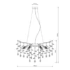 LED Kronleuchter Silber 10-flammig mit Glas Kristall 2-farbig Ø 80cm