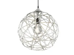 LED Kugel Pendelleuchte Grau Antik mit Drahtgeflecht, Ø 40cm