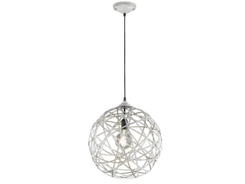 LED Kugel Pendelleuchte Grau Antik mit Drahtgeflecht, Ø 40cm