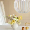 LED Kugel Pendelleuchte mit Acryllamellen transparent, Ø 40cm