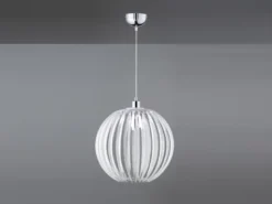 LED Kugel Pendelleuchte mit Acryllamellen transparent, Ø 40cm