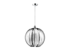 LED Kugel Pendelleuchte mit Acryllamellen Silber Chrom, Ø 40cm
