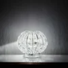 LED Kugel Tischlampe Chrom mit Glas Kristallen, Ø 20cm