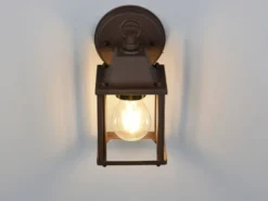LED Landhausstil Außenwandleuchte, Wandlaterne Rostbraun, Höhe 22cm