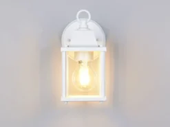 LED Landhausstil Außenwandleuchte, Wandlaterne Weiß, Höhe 22cm