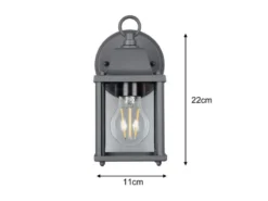 LED Landhausstil Außenwandleuchte, Wandlaterne Anthrazit, Höhe 22cm
