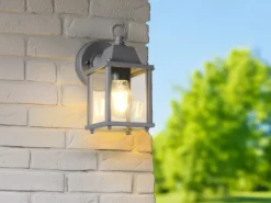 LED Landhausstil Außenwandleuchte, Wandlaterne Anthrazit, Höhe 22cm